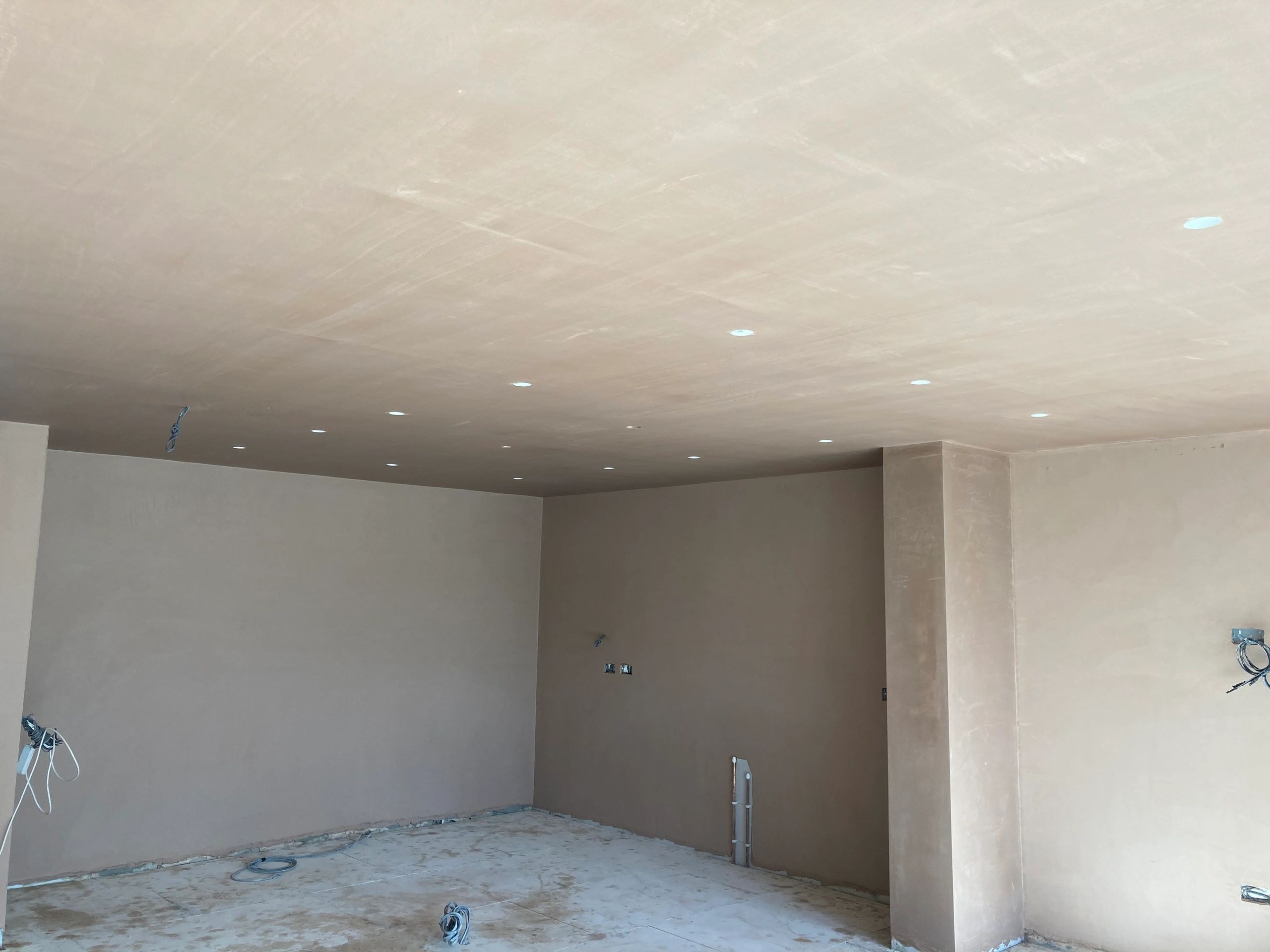 Interior construction and plastering in progress