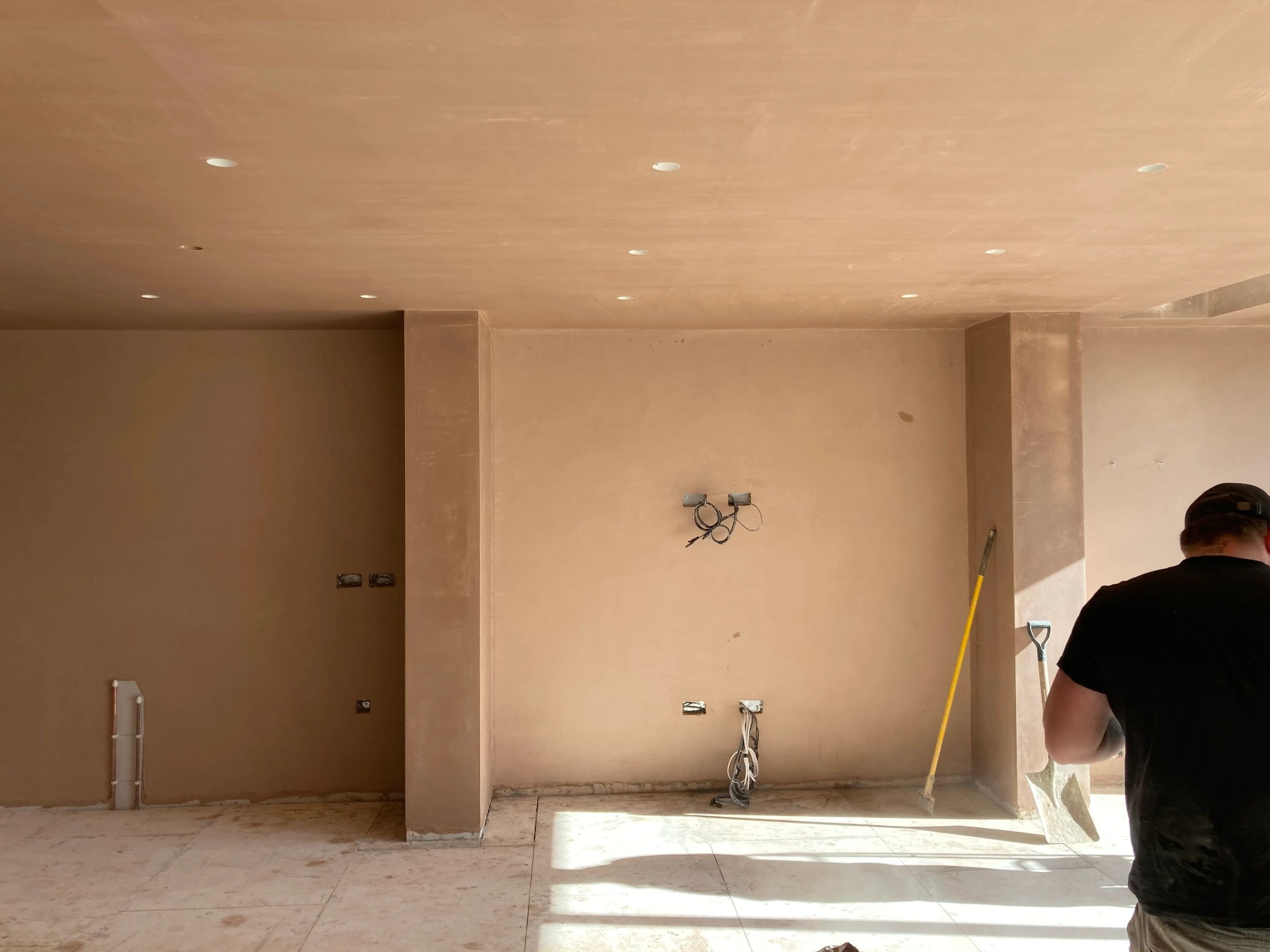 Freshly plastered room